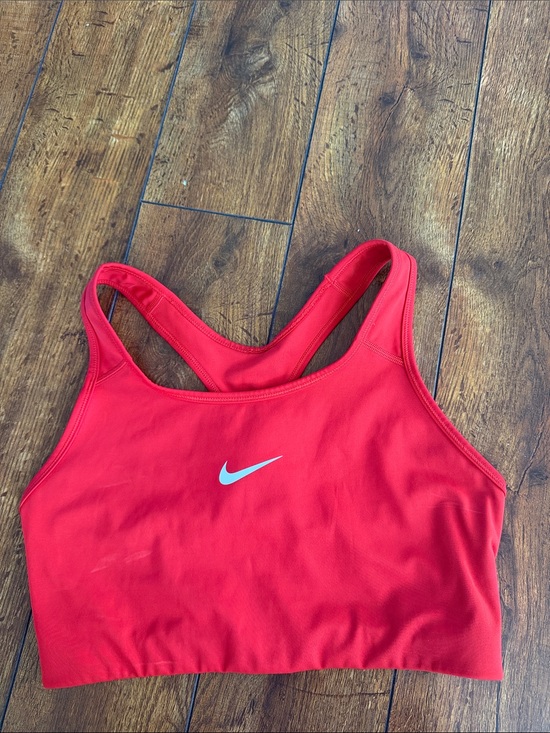 Nike Other - Nike Red Racerback Swim Bikini Top with White Swoosh